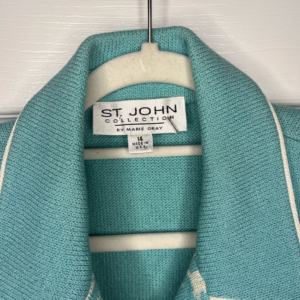 St. John Collection Floral Knit Jacket – Size 14 - Picture 3 of 9